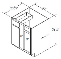 Aristokraft Cabinetry All Plywood Series Korbett Paint Square Corner Base Cabinets BC3632.5
