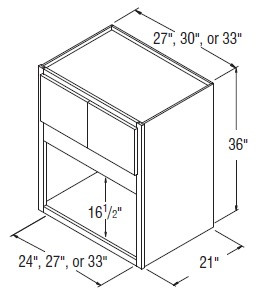 Aristokraft Cabinetry All Plywood Series Korbett Paint Wall Built-in Microwave Cabinet MWC273621B