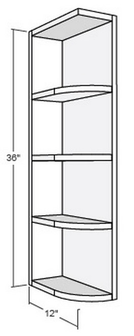 Cubitac Cabinetry Milan Shale Three Shelves Wall End Open Cabinet - WS1236-MS