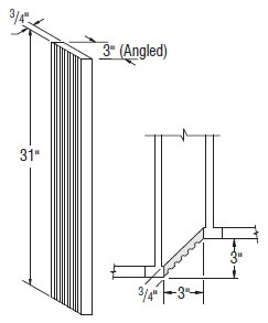 Aristokraft Cabinetry Select Series Korbett Paint 45° Reversible Decorative Fluted Filler BEVFF331