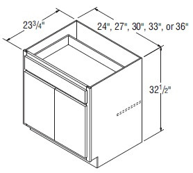 Aristokraft Cabinetry Select Series Korbett Paint 5 Piece Universal Design Base Cabinets B3032.5B
