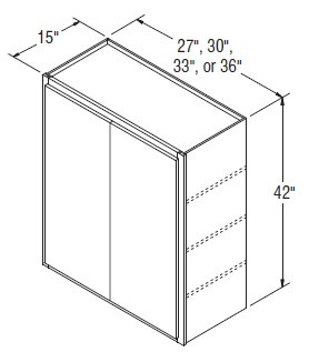 Aristokraft Cabinetry All Plywood Series Landen Maple Wall Cabinet W274215B