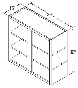 Aristokraft Cabinetry All Plywood Series Landen Maple Wall Open Cabinet WOL393615