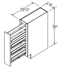 Aristokraft Cabinetry All Plywood Series Landen Maple Base Pantry Pull-out Cabinet BPP09