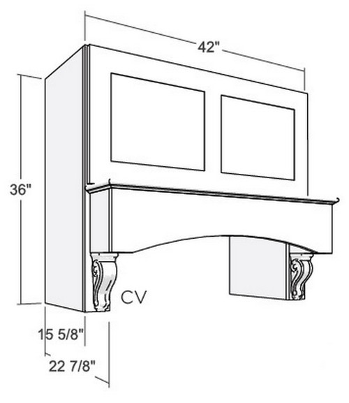 Cubitac Cabinetry Milan Shale Range Hood Cabinet - RHC4236-CS-MS