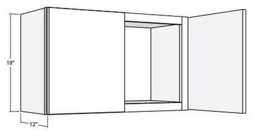 Cubitac Cabinetry Newport Latte Double Butt Doors Wall Cabinet - W3018-NL