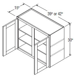 Aristokraft Cabinetry Select Series Landen Maple Wall Cabinet with Doors Prepped For Glass WPG423015