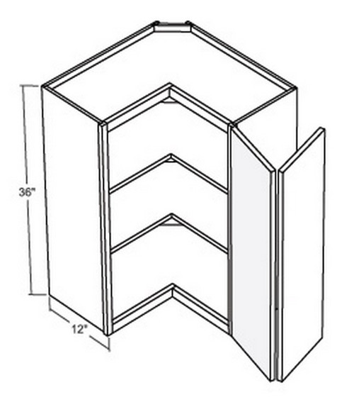 Cubitac Cabinetry Newport Latte Bi-Fold Doors Square Corner Wall Cabinet - WSQ2436-NL