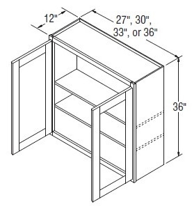 Aristokraft Cabinetry Select Series Landen Maple Wall Cabinet with Glass WWG3636B