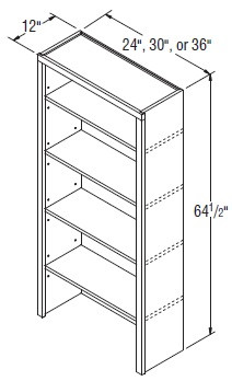 Aristokraft Cabinetry All Plywood Series Landen Maple Paint Bookcase BK3664.5