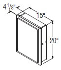 Aristokraft Cabinetry All Plywood Series Landen Maple Paint Vanity Wall Cabinet VWC1520R Hinged Right