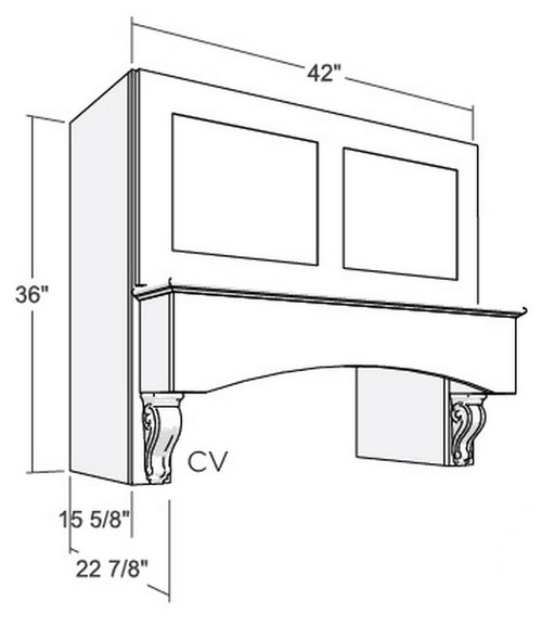 Cubitac Cabinetry Newport Latte Range Hood Cabinet - RHC4236-CV-NL