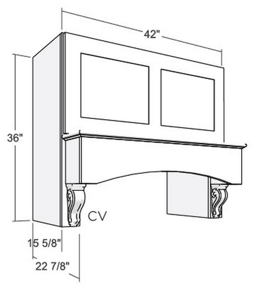 Cubitac Cabinetry Newport Latte Range Hood Cabinet - RHC4236-CS-NL