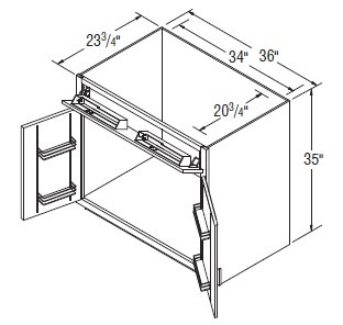 Aristokraft Cabinetry Select Series Landen Maple Paint Sink Base Supercabinet No Shelf SB36STNSB