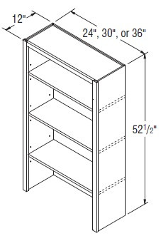 Aristokraft Cabinetry Select Series Landen Maple Paint Bookcase BK2452.5