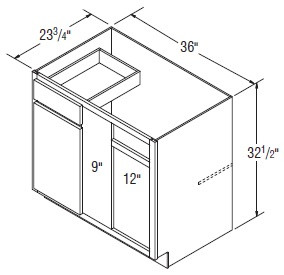Aristokraft Cabinetry Select Series Landen Maple Paint Square Corner Base Cabinets BC4232.5