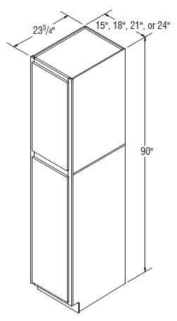 Aristokraft Cabinetry Select Series Landen Maple Paint Utility Cabinet U2190L Hinged Left