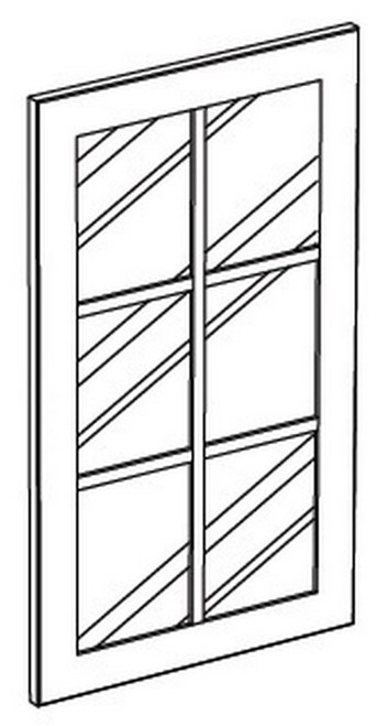 Cubitac Cabinetry Belmont Glaze Cafe 6 Lights Mullion Clear Glass Door - MD1830-BGC