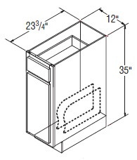 Aristokraft Cabinetry All Plywood Series Sinclair Birch Paint Base Cabinets with Tray Divider B12TD