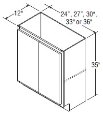 Aristokraft Cabinetry All Plywood Series Sinclair Birch Paint Base Cabinets with Full Height Door B30FH-12B
