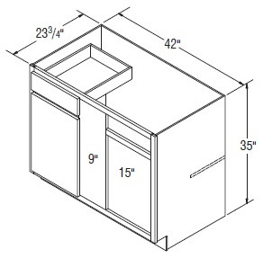 Aristokraft Cabinetry All Plywood Series Sinclair Birch Paint Square Corner Base Cabinet BC45