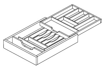 Cubitac Cabinetry Bolt Lace Drawer Cutlery Divider - DCD-15-BOLT-LACE
