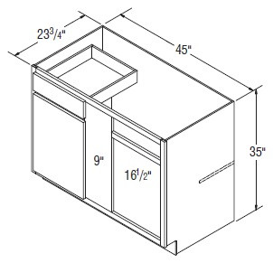 Aristokraft Cabinetry All Plywood Series Trenton Birch Paint Square Corner Base Cabinet BC48