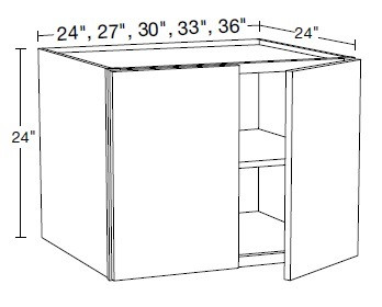 Ideal Cabinetry Manhattan High Gloss Metallic Wall Cabinet - W272424-MHM