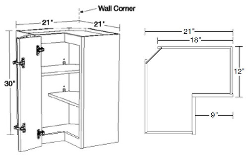 Ideal Cabinetry Manhattan High Gloss Metallic Wall Cabinet - WEZR2130-MHM