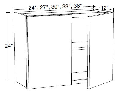 Ideal Cabinetry Manhattan High Gloss White Wall Cabinet - W3324-MHW