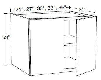 Ideal Cabinetry Manhattan High Gloss White Wall Cabinet - W332424-MHW