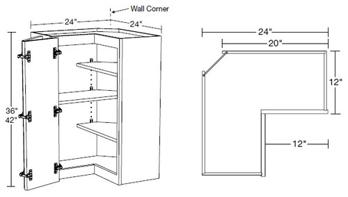 Ideal Cabinetry Manhattan High Gloss White Wall Cabinet - WEZR2436-MHW