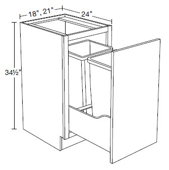 Ideal Cabinetry Manhattan High Gloss White Base Cabinet - B2LWB18-MHW