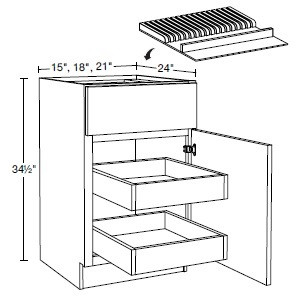 Ideal Cabinetry Napa Blended Cream Base Cabinet - B21-2T-KB-NBC