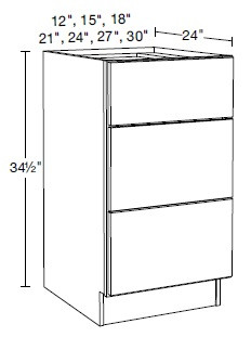 Ideal Cabinetry Napa Blended Cream Base Cabinet - BD21-NBC