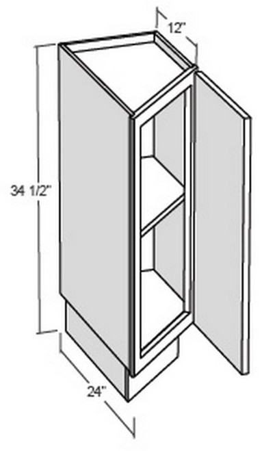 Cubitac Cabinetry Bergen Latte Single Door Base Angle Cabinet - BAC12FH-BL