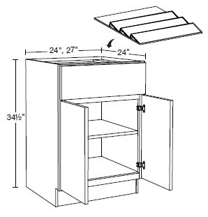 Ideal Cabinetry Norwood Deep Onyx Base Cabinet - B24-ST-NDO