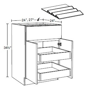 Ideal Cabinetry Norwood Deep Onyx Base Cabinet - B27-2T-ST-NDO