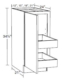 Ideal Cabinetry Nassau Mythic Blue Base Cabinet - B12FH-2T-NMB