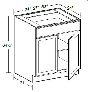 Ideal Cabinetry Waterford Valiant Onyx Base Cabinet - B24-WVO