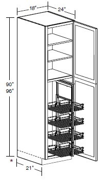 Ideal Cabinetry Waterford Valiant Onyx Pantry Cabinet - U182496-PO4WS-WVO