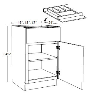 Ideal Cabinetry Waterford Valiant Onyx Base Cabinet - B15-CT-WVO