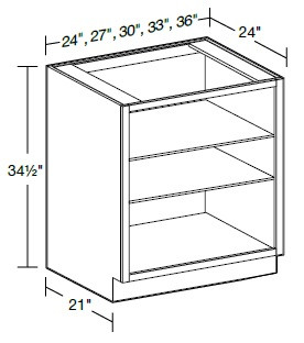 Ideal Cabinetry Waterford Verdant Green Base Cabinet - Without Doors - B24ND-WVA