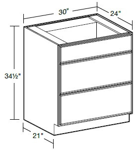 Ideal Cabinetry Waterford Vanguard Oak Base Cabinet - BCT30-WVK