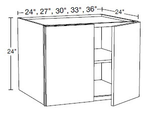 Ideal Cabinetry Glasgow Deep Onyx Wall Cabinet - W242424-GDO