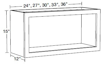 Ideal Cabinetry Glasgow Deep Onyx Wall Cabinet - W2715ND-GDO