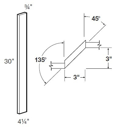 Ideal Cabinetry Glasgow Deep Onyx Angle Filler - AF342-GDO