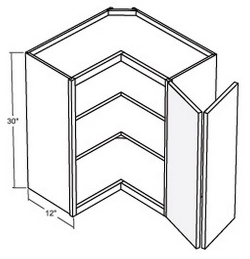 Cubitac Cabinetry Bergen Shale Bi-Fold Doors Square Corner Wall Cabinet - WSQ2430-BS