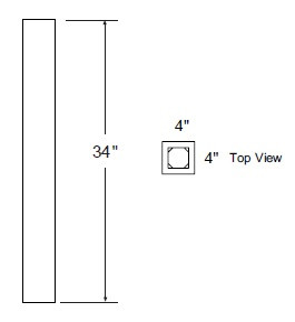 Ideal Cabinetry Glasgow Polar White Column Spindle Leg - CSL4-GPW