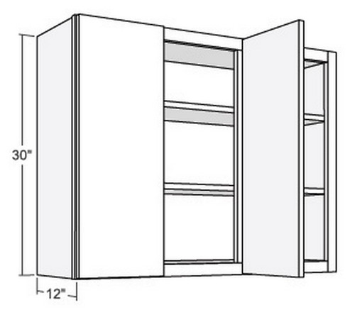 Cubitac Cabinetry Bergen Shale Double Butt Doors Blind Corner Wall Cabinet - BLW42/4530-BS